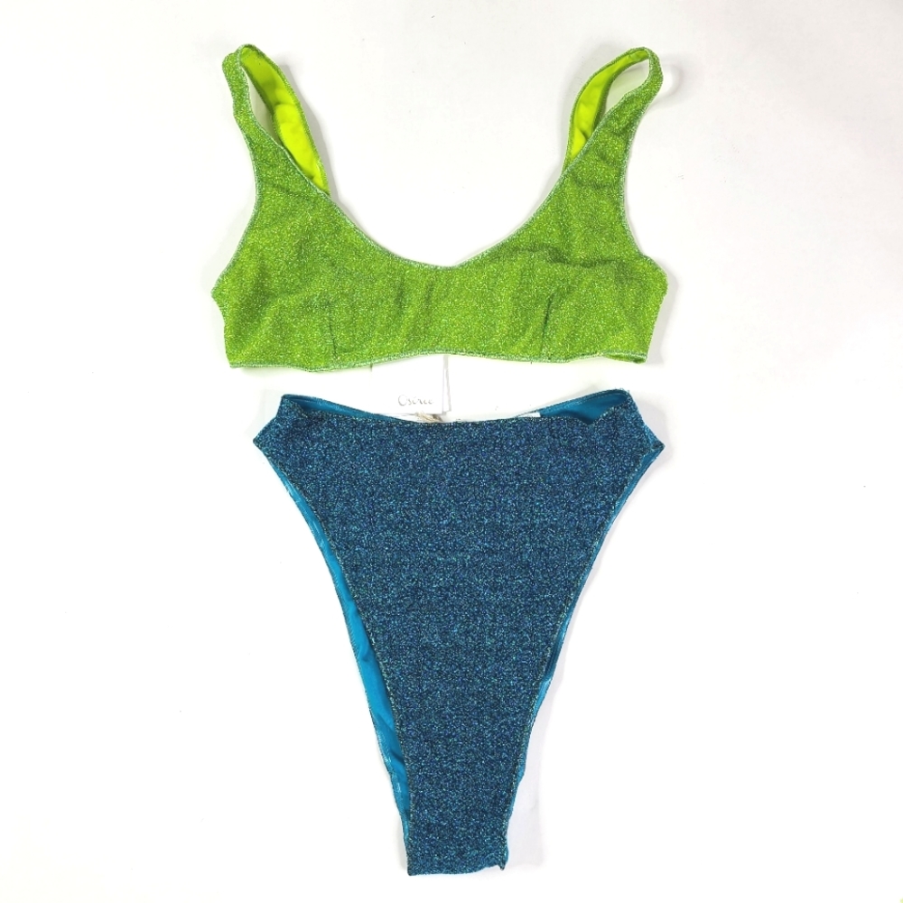 Oseree Green and Blue Bikini - Picture 3 of 7